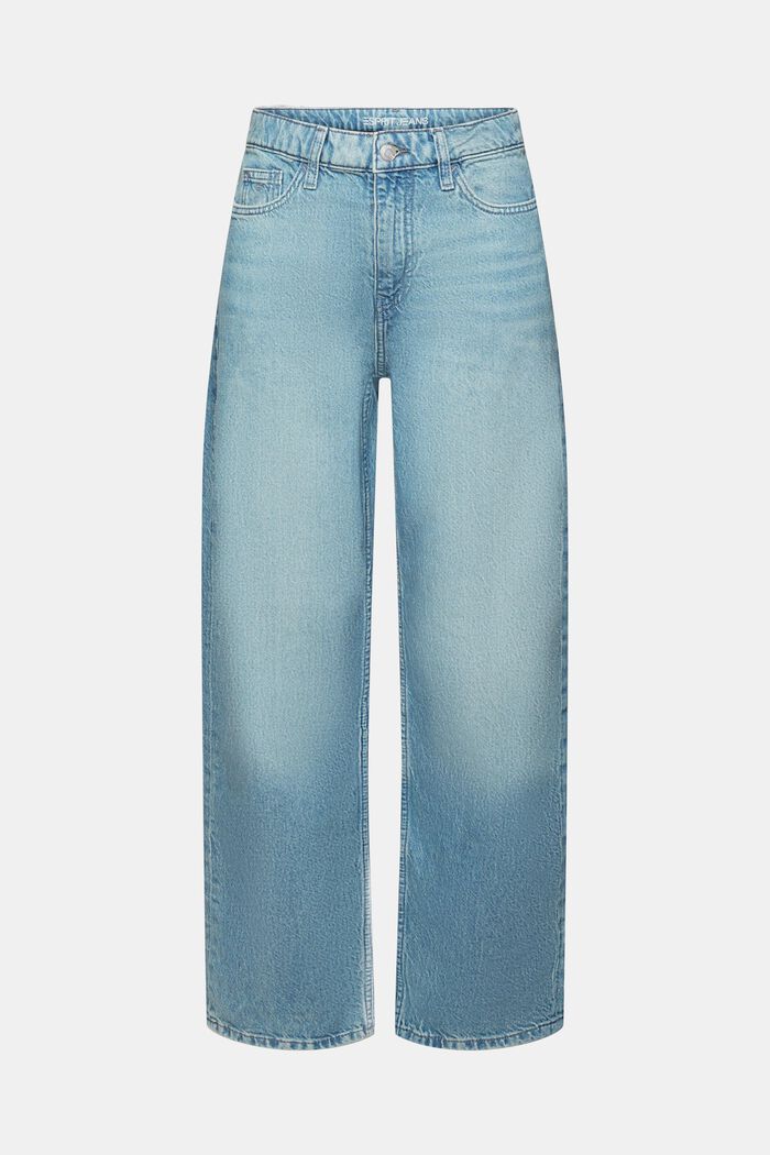 Løstsiddende retro-jeans med høj talje, BLUE LIGHT WASHED, detail image number 6