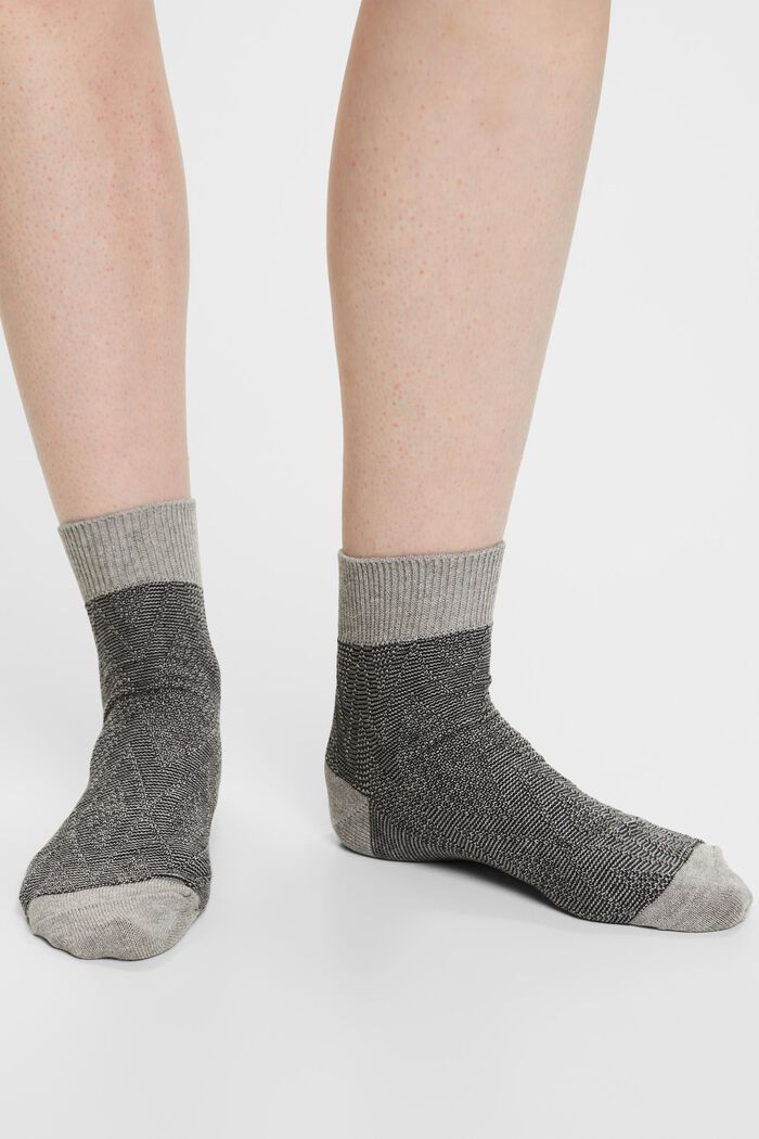 2-pak strukturerede sokker, GREY, detail image number 1