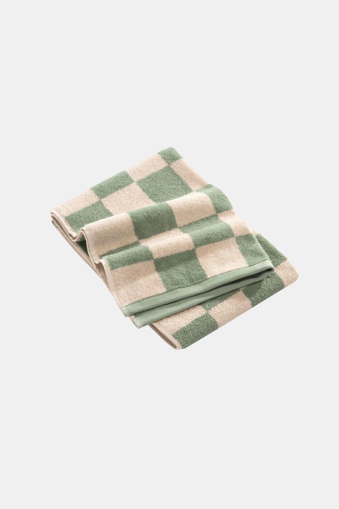 Ternet håndklæde, 100 % bomuld, SOFT GREEN, detail image number 0