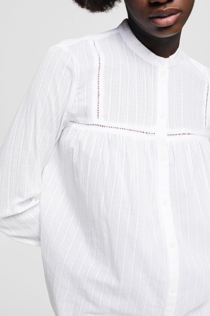 Skjortebluse af 100% bomuld, WHITE, detail image number 2