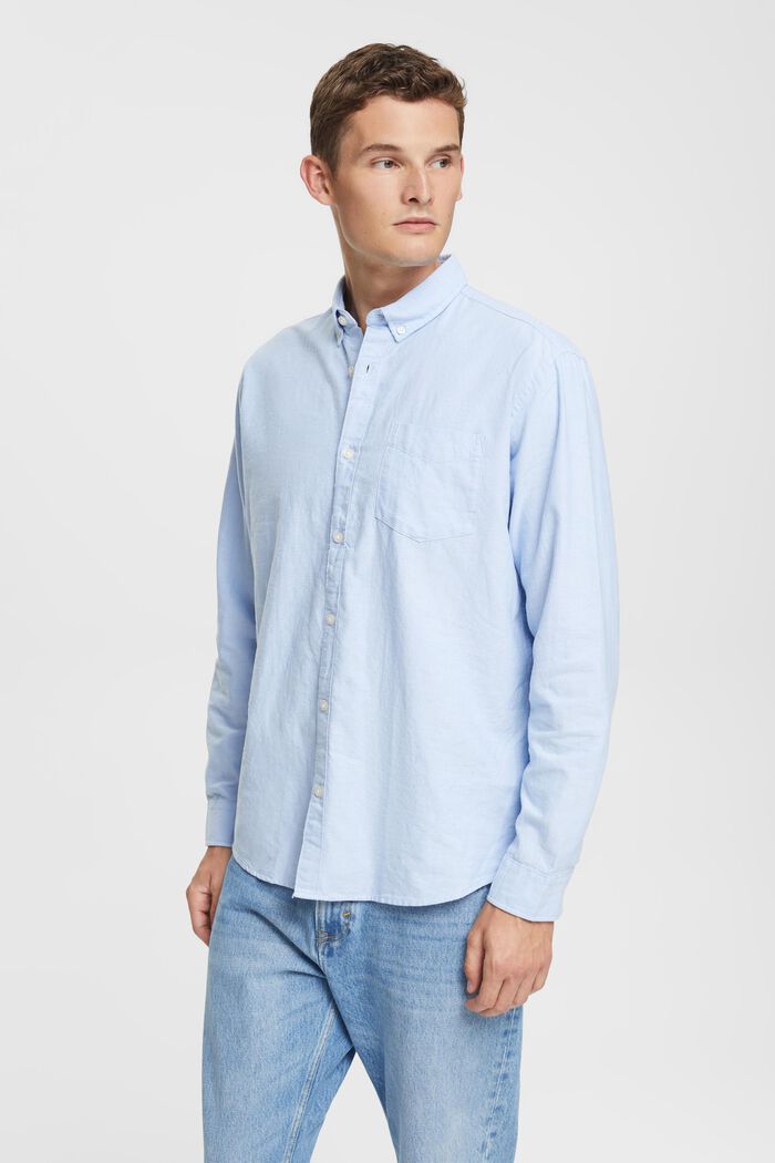 Skjorte med button down-krave, LIGHT BLUE, detail image number 0