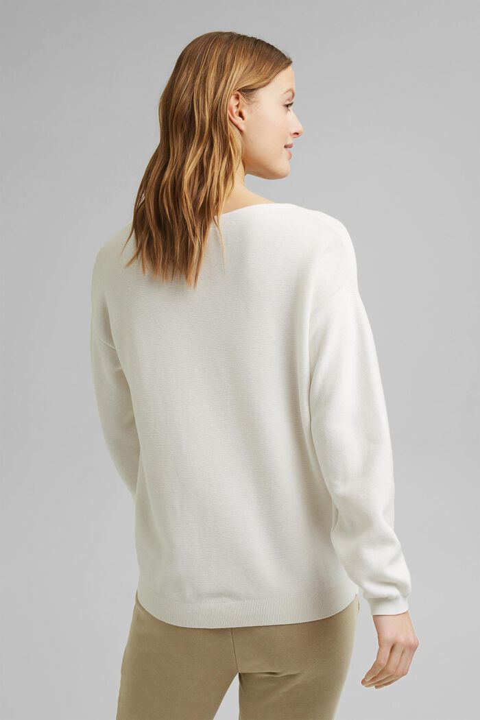 Sweater af 100% økologisk bomuld, OFF WHITE, detail image number 3