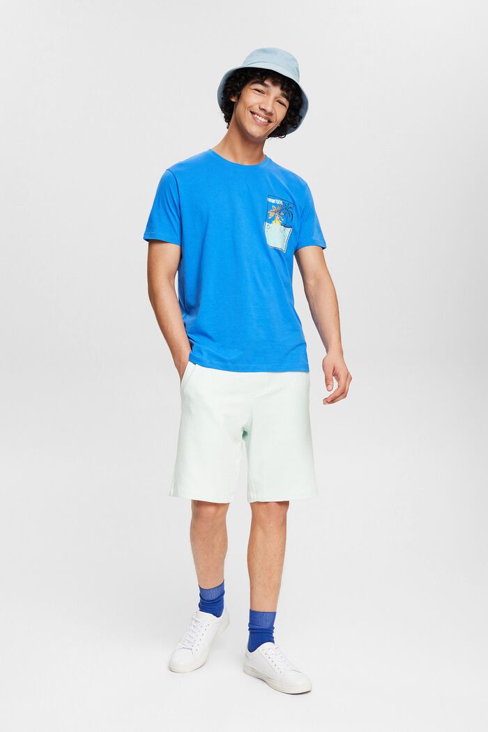 Jersey-T-shirt med print, BRIGHT BLUE, detail image number 1