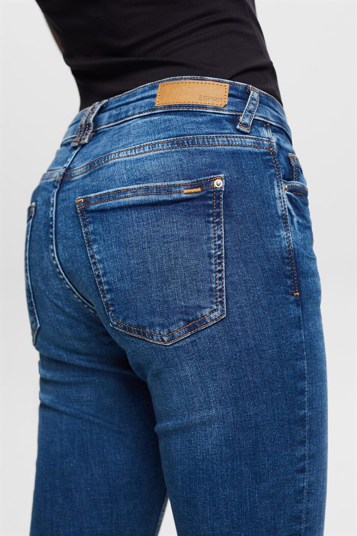 Capri-jeans af økologisk bomuld, BLUE MEDIUM WASHED, detail image number 3