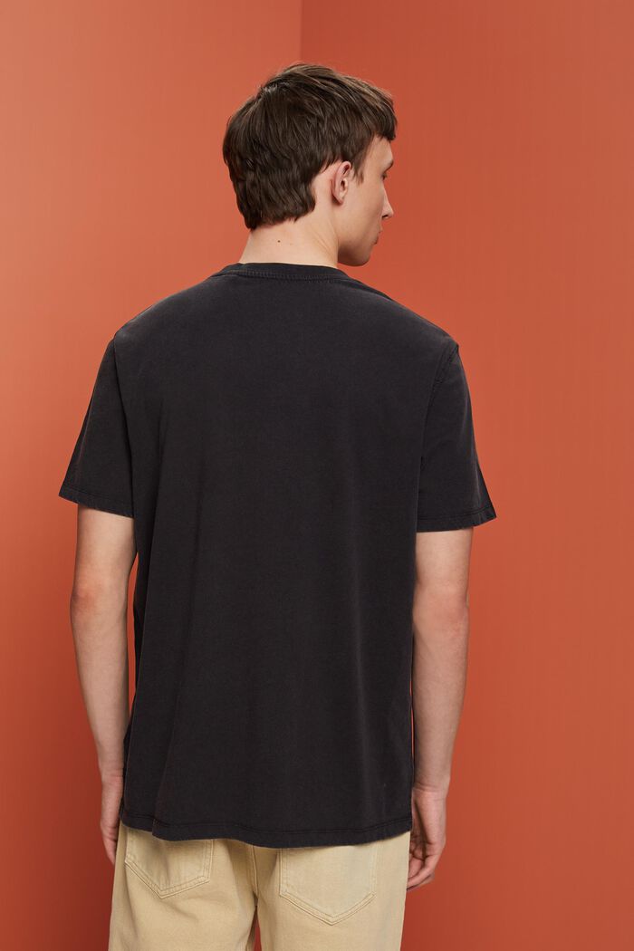 Garment-dyed T-shirt i jersey, 100 % bomuld, BLACK, detail image number 3