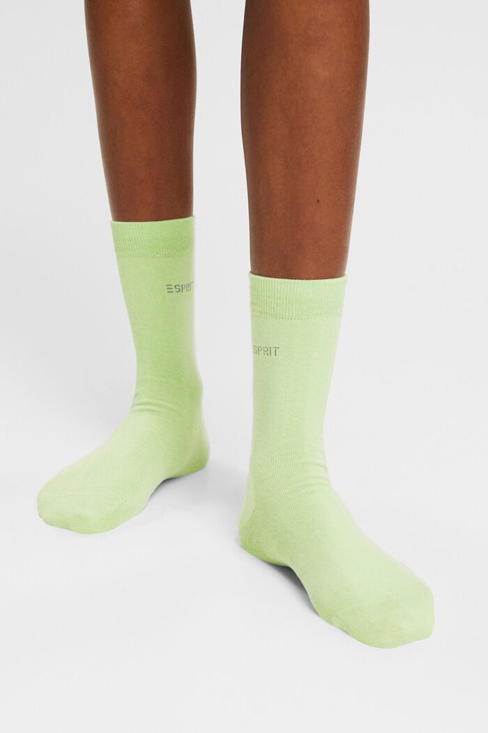 Pakke med 2 par sokker med logo, økologisk bomuldsblanding