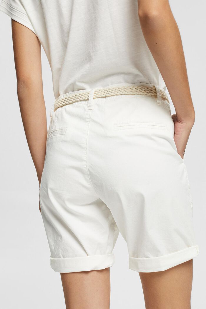 Shorts med vævet bælte, WHITE, detail image number 5