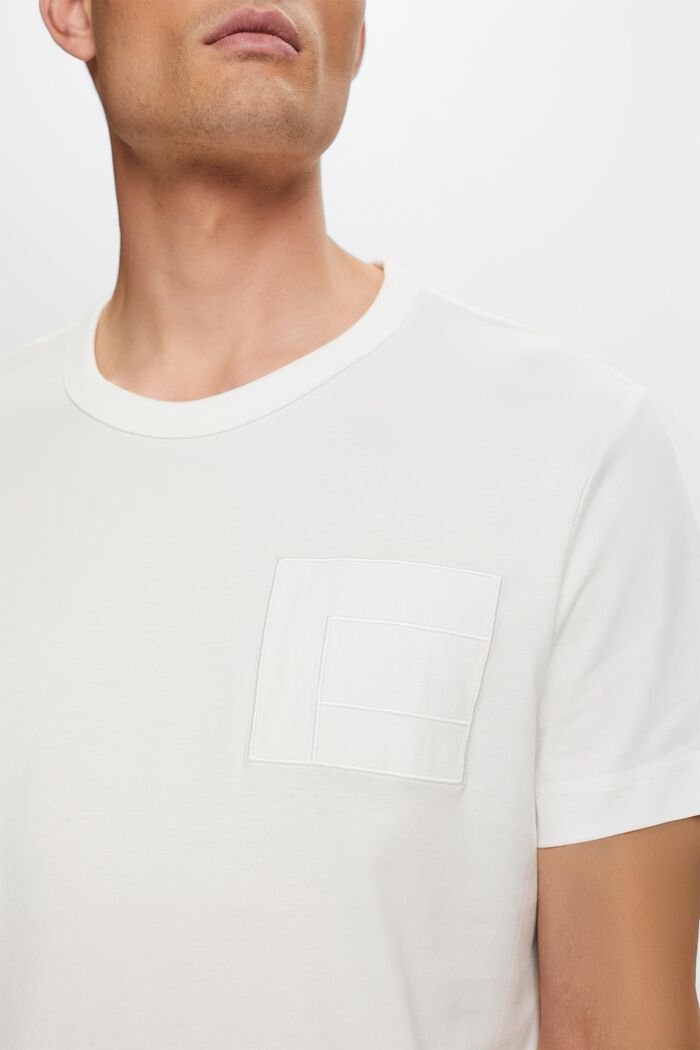T-shirt i jersey med broderi, 100 % bomuld, OFF WHITE, detail image number 2