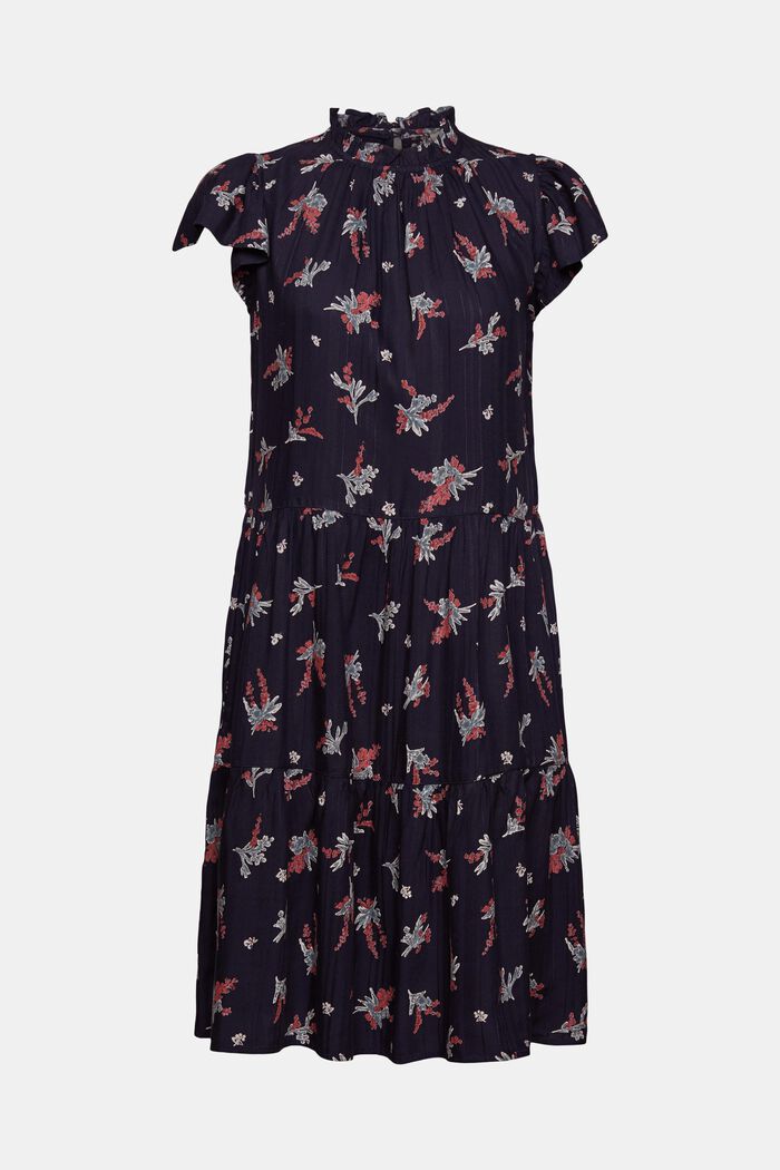 Blomstret kjole, LENZING™ ECOVERO™, NAVY, detail image number 6