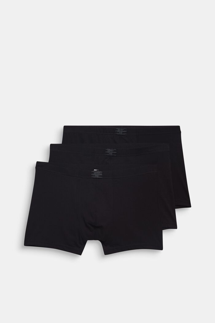 Pakke med 3 stk. hipster-shorts i bomuldsstretch, BLACK, overview