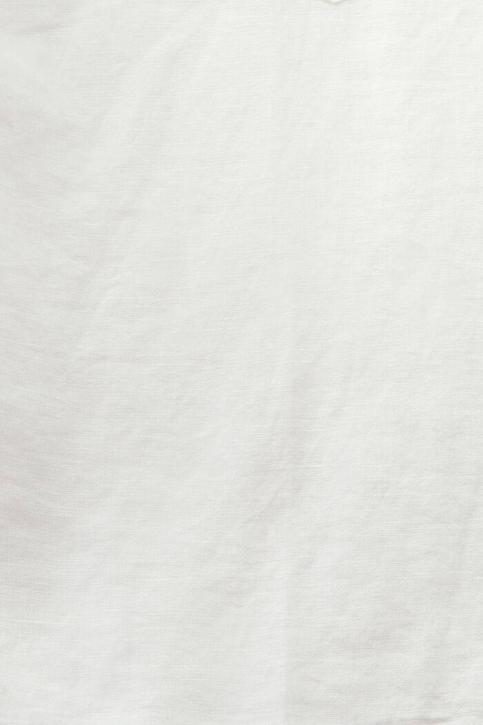 Skjortebluse i bomuld og hør, OFF WHITE, detail image number 5