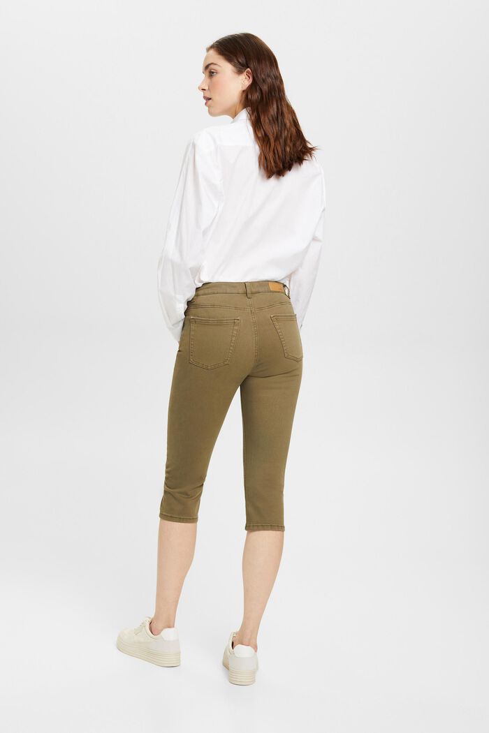 Capri-jeans med mellemhøj talje, KHAKI GREEN, detail image number 3