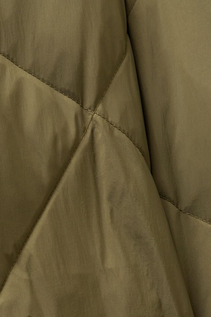 Pufferfrakke med dun, KHAKI GREEN, detail image number 5