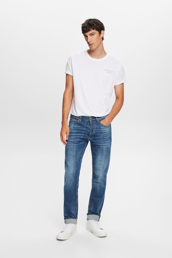 Lige jeans med ægkant og mellemhøj, BLUE MEDIUM WASHED, detail image number 5