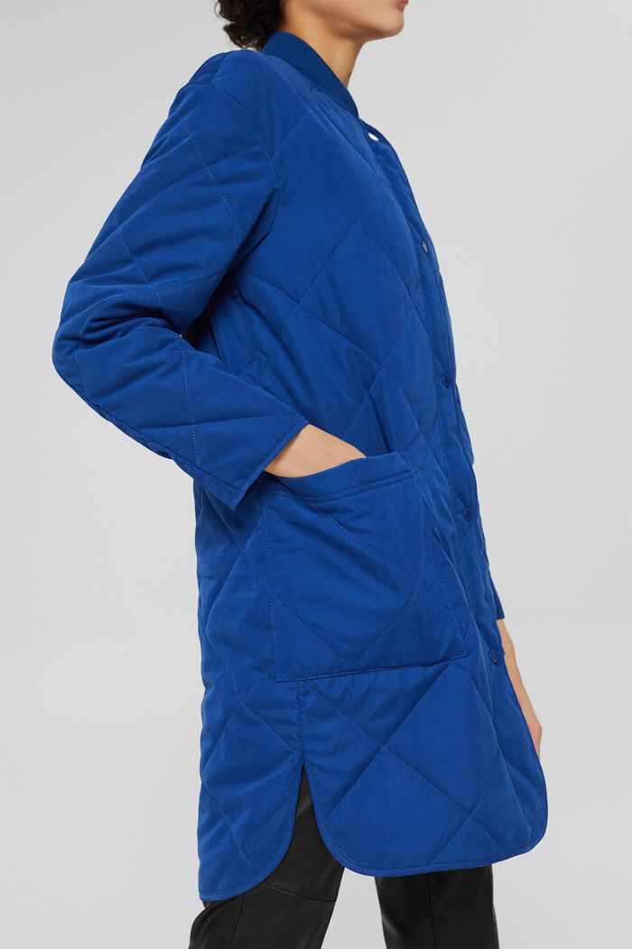 Genanvendte materialer: dynefrakke med lynlås, BRIGHT BLUE, detail image number 2