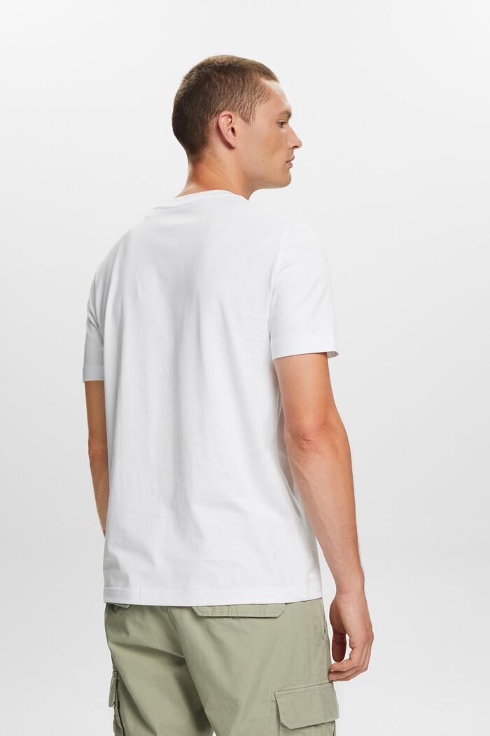 T-shirt i pima-bomuldsjersey med rund hals, WHITE, detail image number 3
