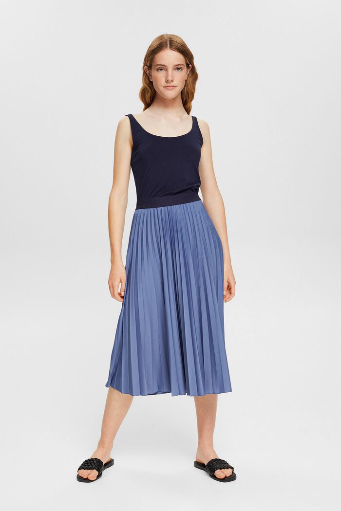 Plisseret nederdel med elastisk linning, BLUE LAVENDER, detail image number 1