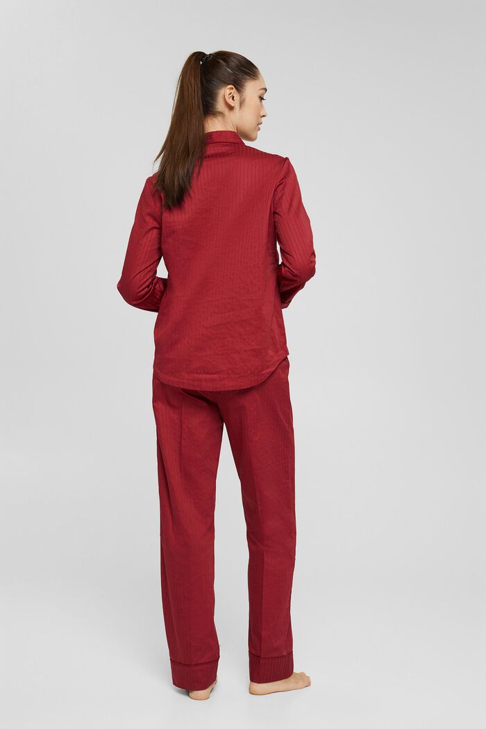 Lang pyjamas i 100% bomuld, CHERRY RED, detail image number 1