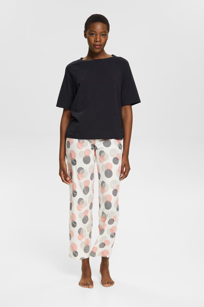 Pyjamassæt med bukser med print, BLACK, detail image number 1