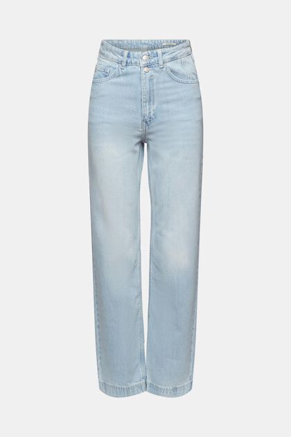 Jeans med vide ben, BLUE BLEACHED, overview