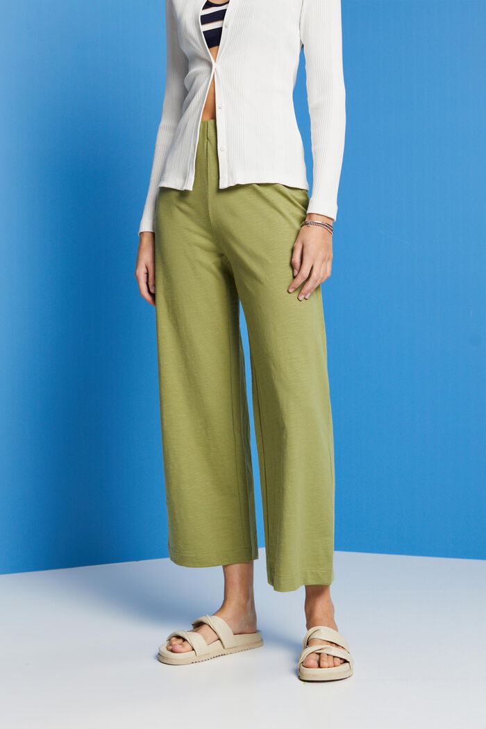 Culotte-bukser i jersey, 100 % bomuld, PISTACHIO GREEN, detail image number 0
