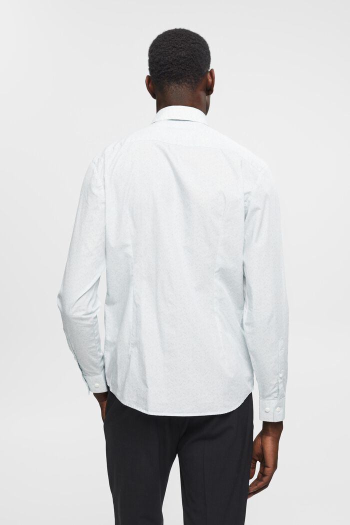 Mønstret slim fit-skjorte i bomuld, WHITE, detail image number 3