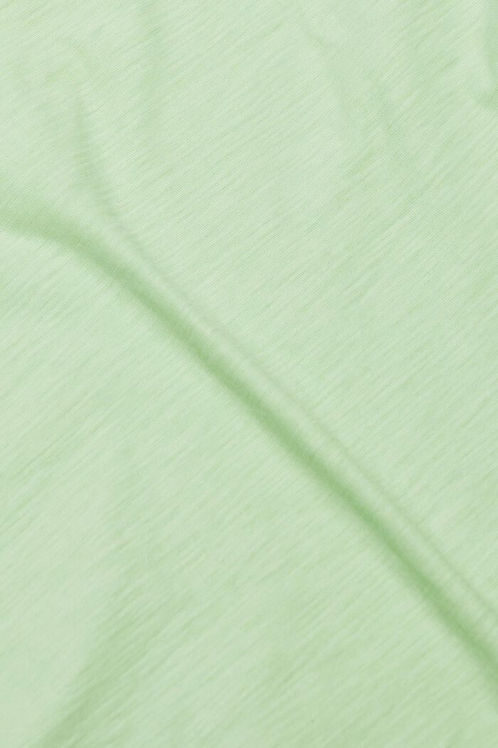 Slub-T-shirt med V-hals, LIGHT GREEN, detail image number 5