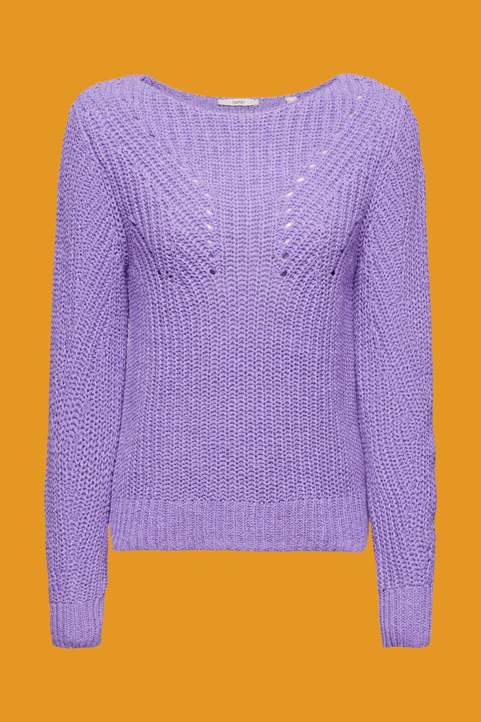 Sweater i åben strik, PURPLE, detail image number 5