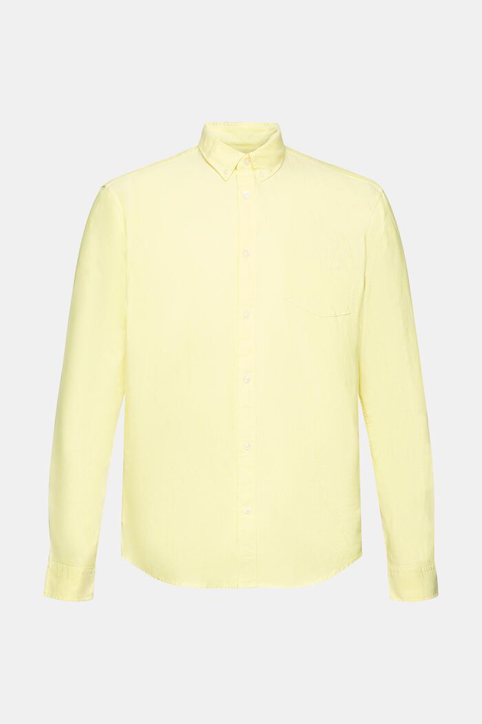 Skjorte med button down-krave, BRIGHT YELLOW, detail image number 5