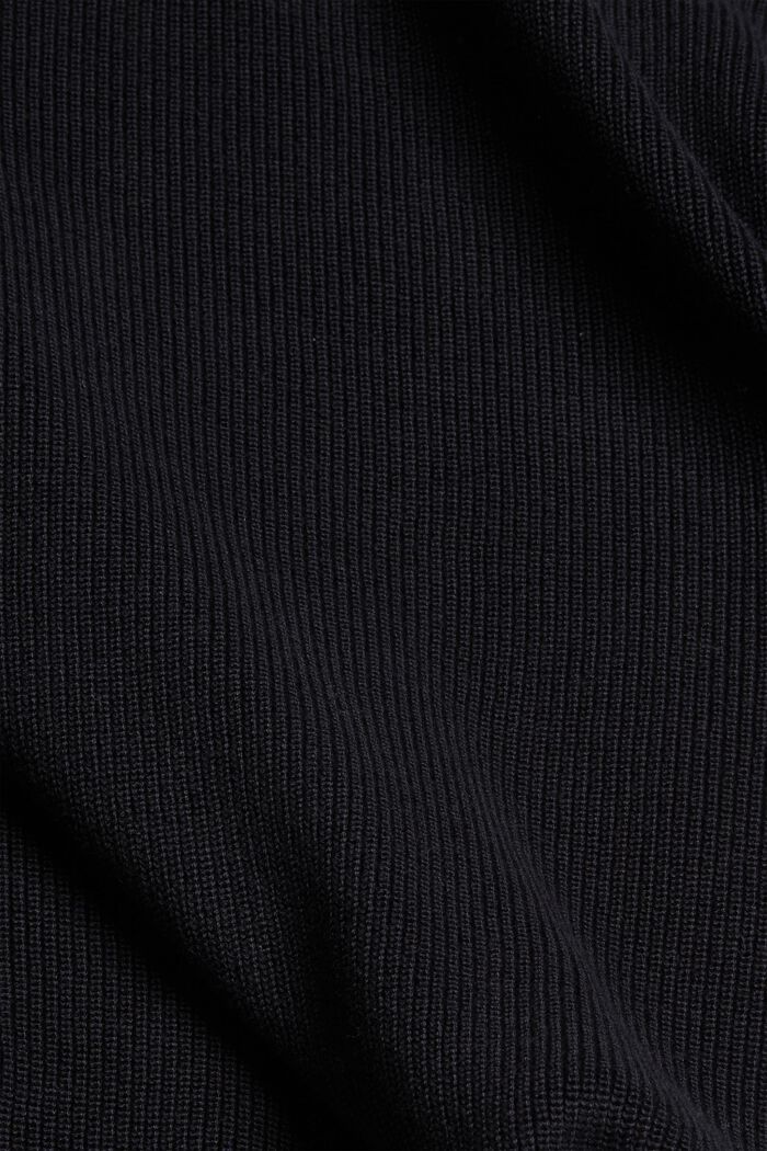 Pullover med C-hals, 100% bomuld, BLACK, detail image number 4