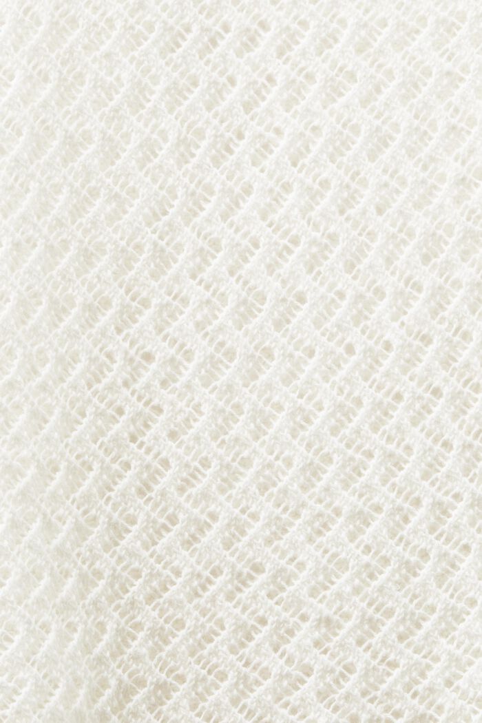 Struktureret ærmeløs sweater med V-hals, OFF WHITE, detail image number 4