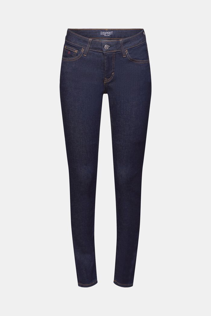 Skinny jeans med mellemhøj talje, BLUE RINSE, detail image number 6