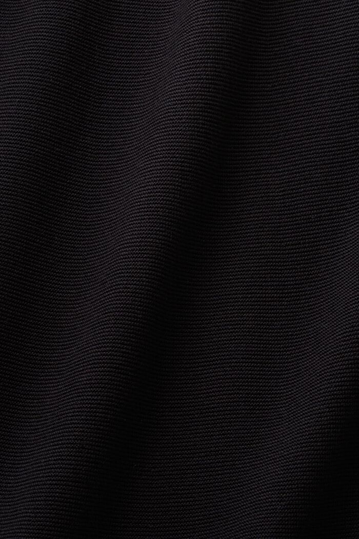 Ribbet midikjole uden ærmer, BLACK, detail image number 4
