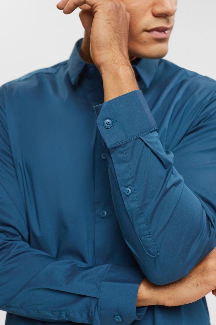 Shirt i slim fit, PETROL BLUE, detail image number 2