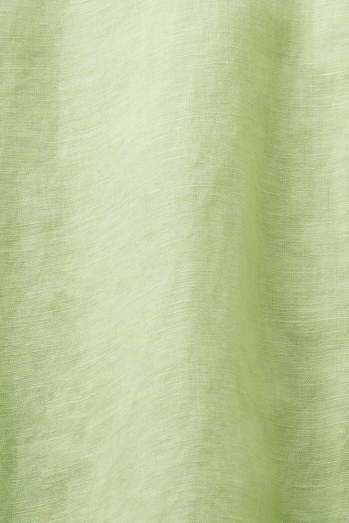 Skjorte i bomuld og hør, LIGHT GREEN, detail image number 4