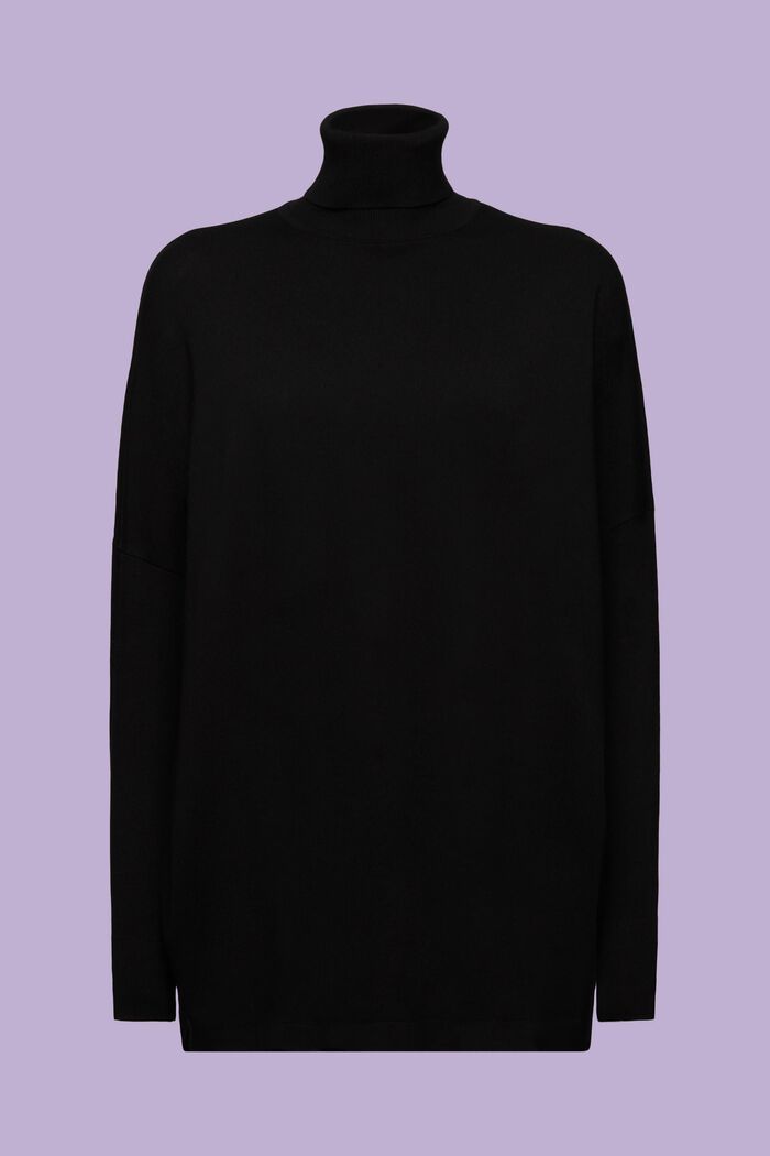 Rullekravesweater med flagermusærmer, BLACK, detail image number 8