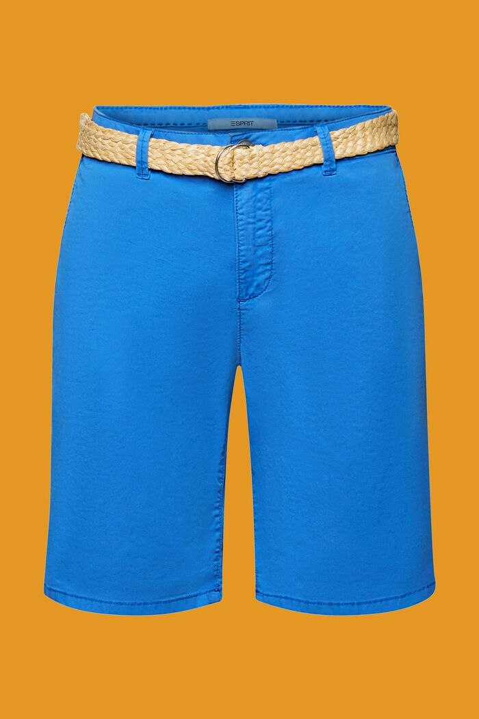 Shorts med fletbælte i raffia, BRIGHT BLUE, detail image number 7