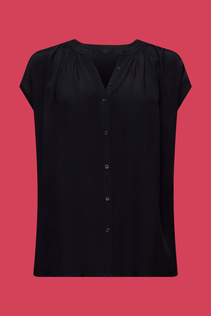 Bluse med knapper foran, BLACK, detail image number 5