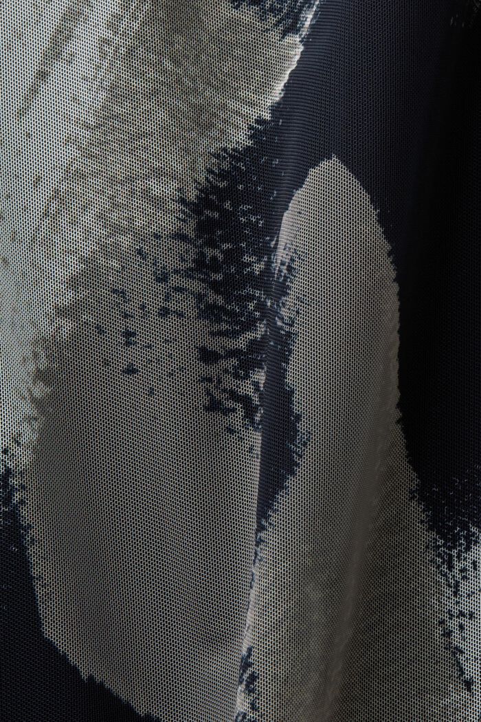 Midinederdel i mesh med print, BLACK, detail image number 6