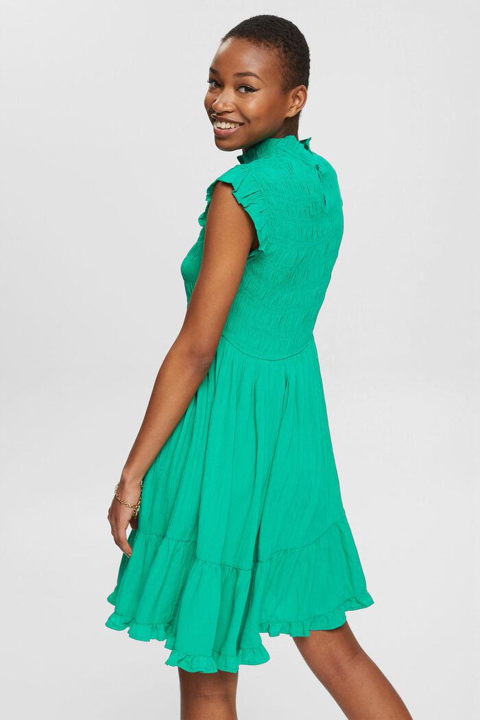 Kort kjole med volantkant, LENZING™ ECOVERO™, GREEN, detail image number 2