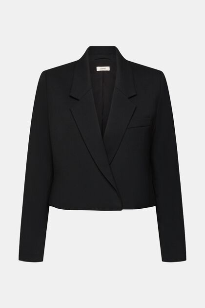 Cropped blazer, BLACK, overview