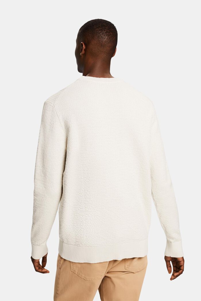 Sweater med struktur og rund hals, OFF WHITE, detail image number 2