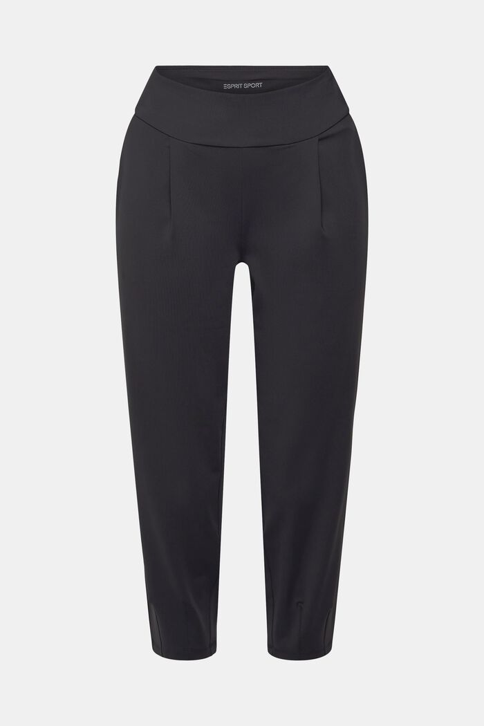Cropped joggingbukser i jersey med E-DRY, BLACK, overview