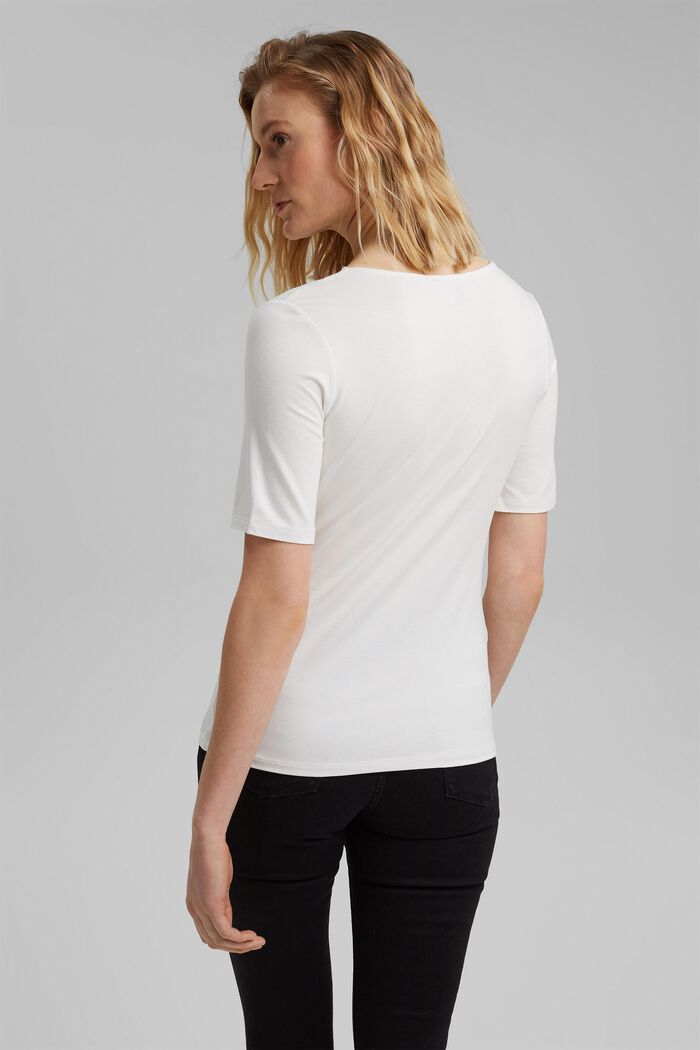 Jerseyshirt med LENZING™ ECOVERO™, OFF WHITE, detail image number 3