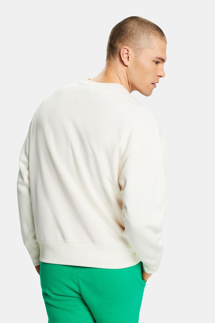 Unisex sweatshirt i bomuldsfleece med logo, OFF WHITE, detail image number 4