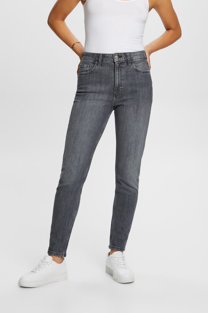 Klassiske retro jeans med høj talje, GREY MEDIUM WASHED, detail image number 0