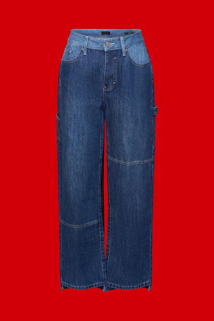 90s asymmetriske jeans med vide ben