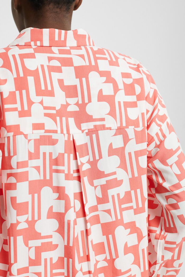 Pyjamas i LENZING™ ECOVERO™-viskose med print, CORAL, detail image number 4