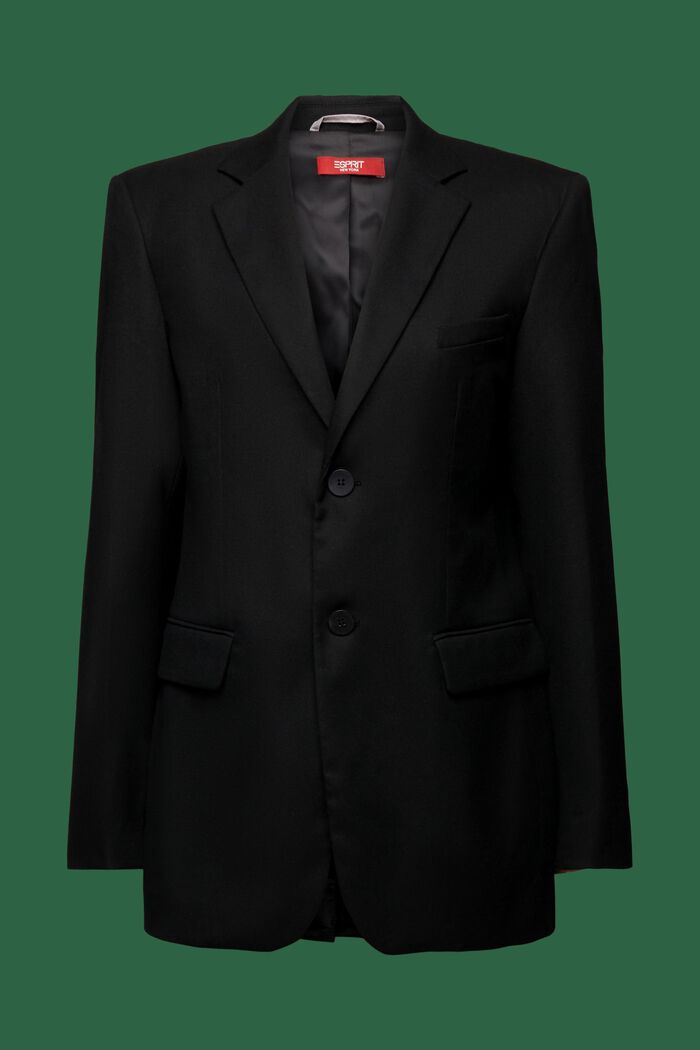 Oversized blazer i flonel, BLACK, detail image number 6