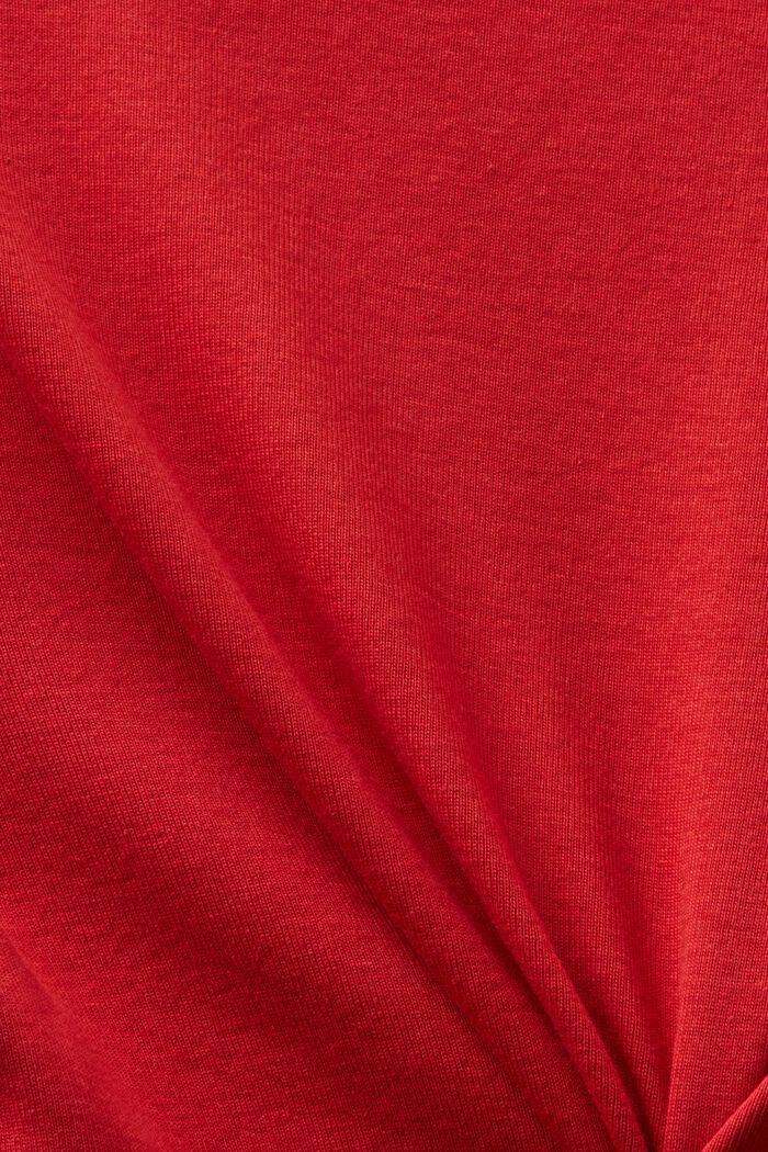 Kortærmet T-shirt i bomuld, DARK RED, detail image number 4